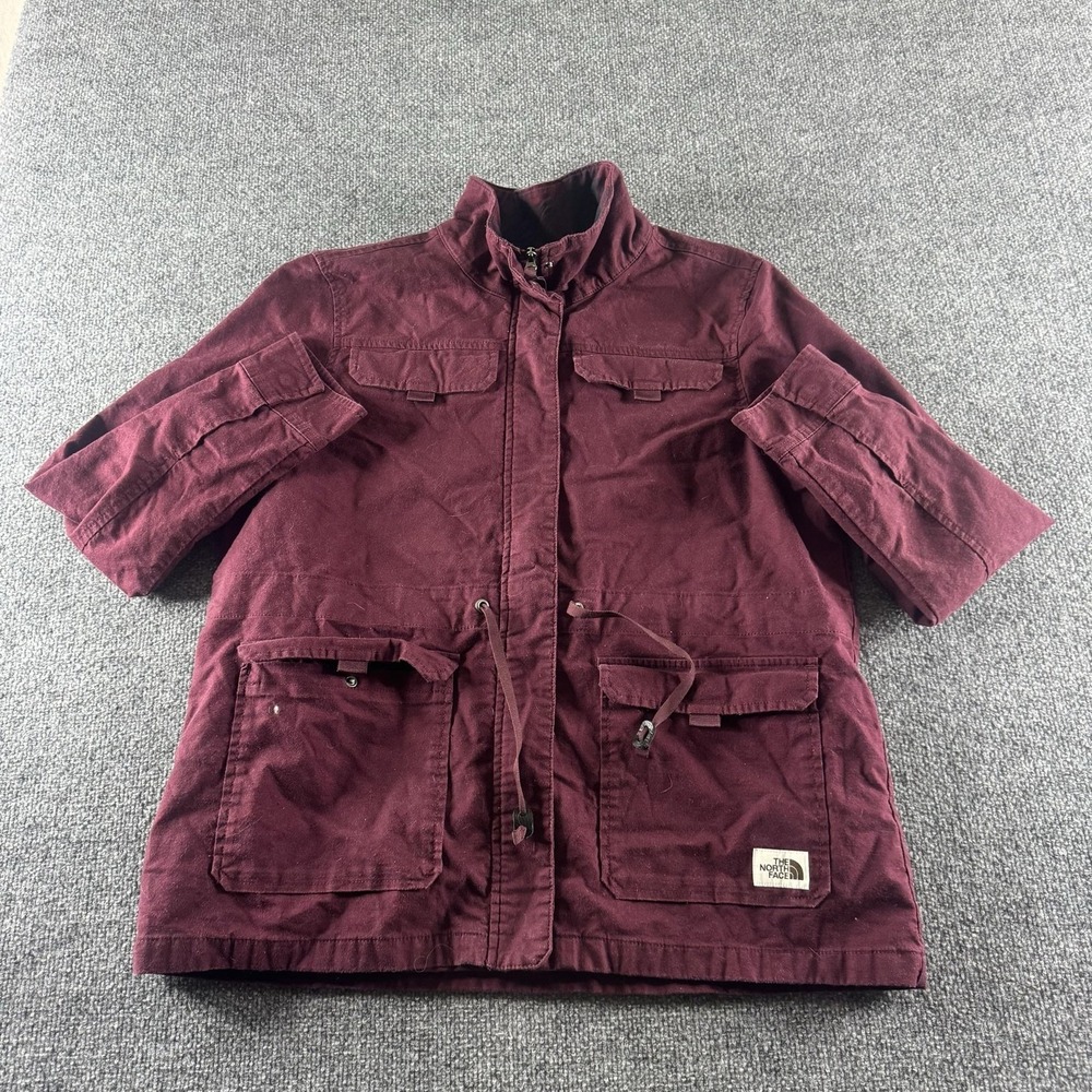 The North Face Jacket Womens XL Red Utility Coat Lined Full Zip Outdoors Hiking - Picture 1 of 9